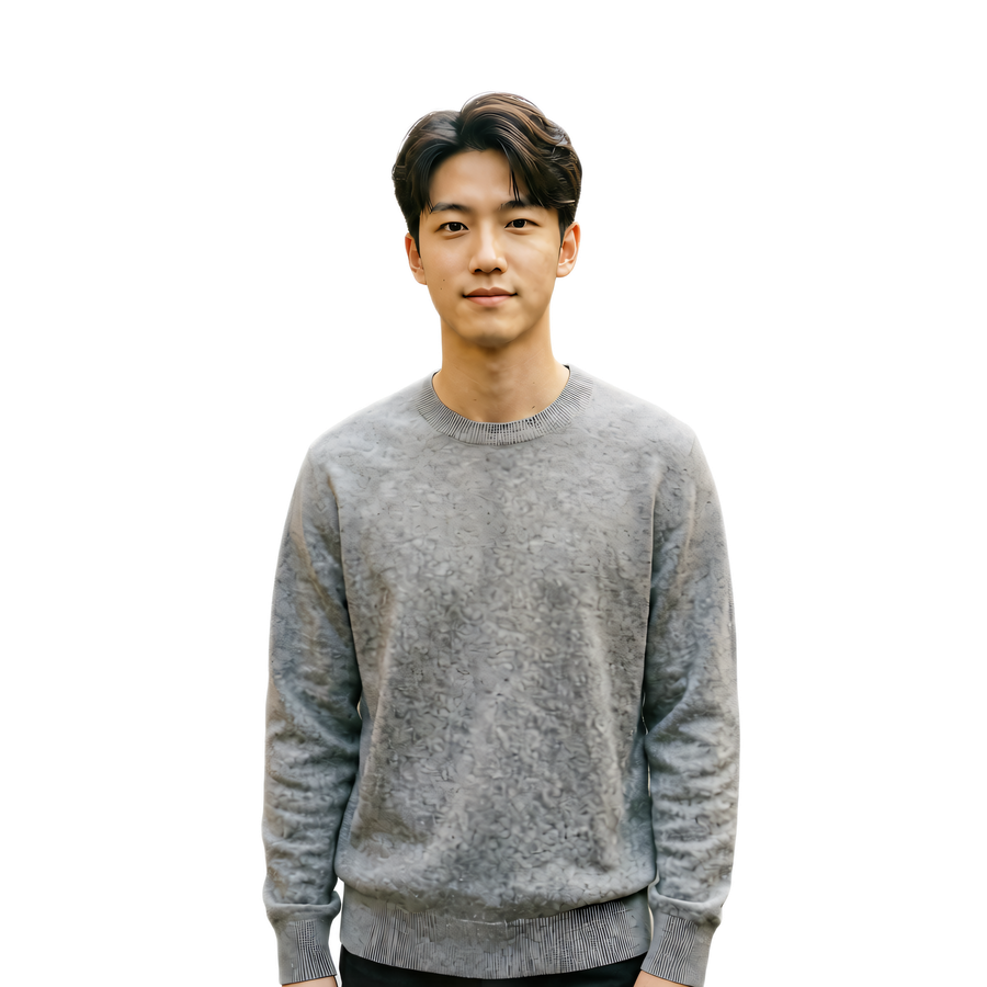 Portrait photo after AI background removal, real transparent PNG
